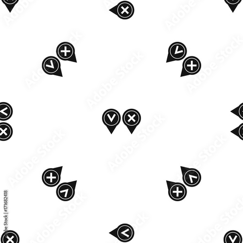 Tick affirmative and negative pattern seamless black