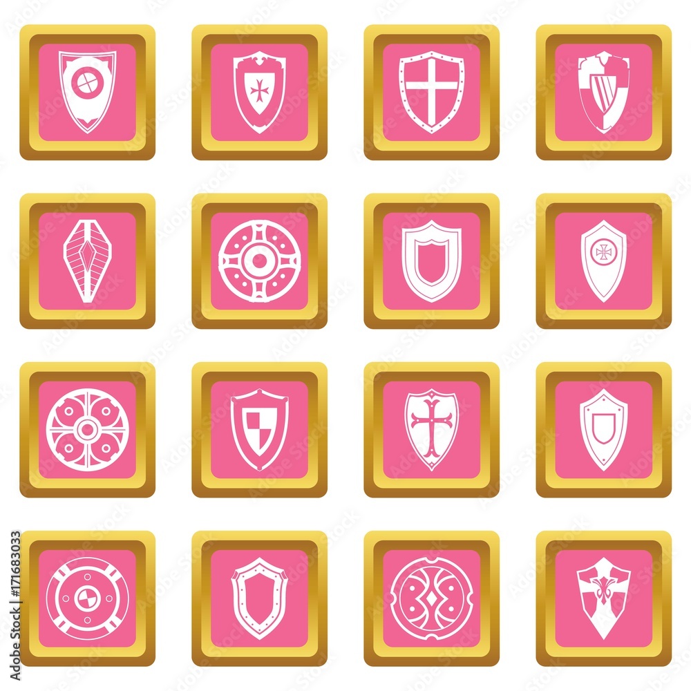 Shields set icons pink Shields set icons pink