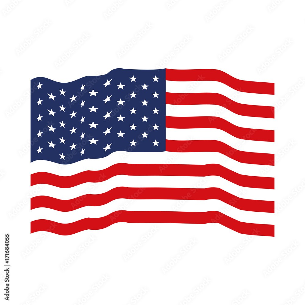 flag united states of america waving colorful icon on white background vector illustration flag united states of america waving colorful icon on white background vector illustration