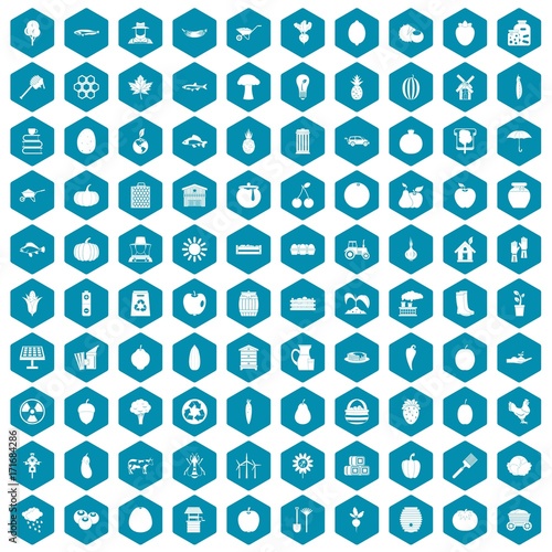 100 vitamins icons sapphirine violet