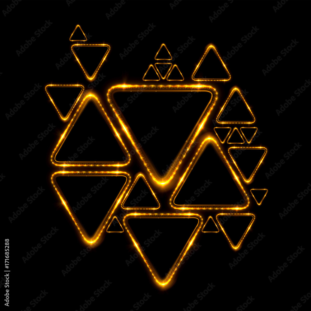Lighting geometrical shapes on black background. Beautiful glowing design..Wallpaper with jewelry ornament. Luxury beam pattern. Lighting geometrical shapes on black background. Beautiful glowing design..Wallpaper with jewelry ornament. Luxury beam pattern.