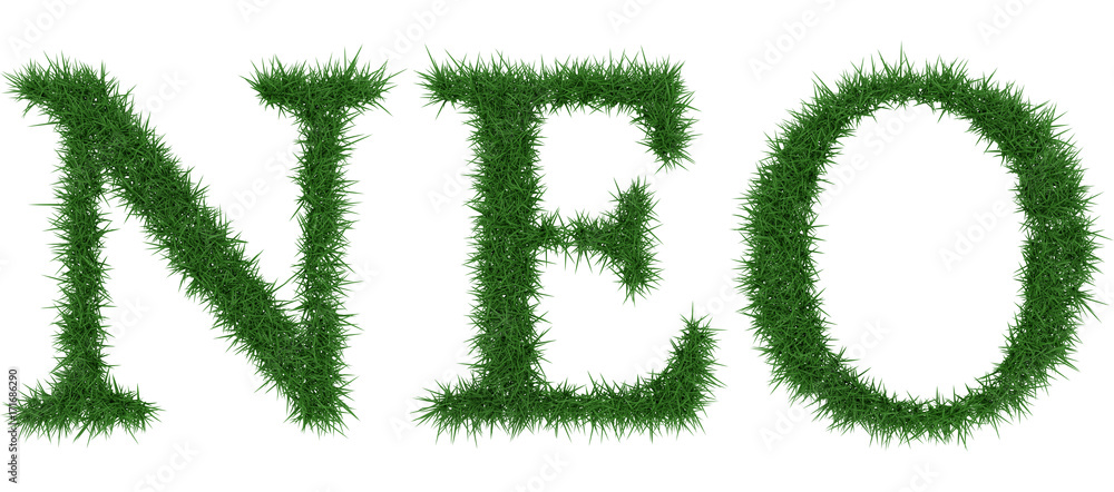 Neo - 3D rendering fresh Grass letters isolated on whhite background. Neo - 3D rendering fresh Grass letters isolated on whhite background.