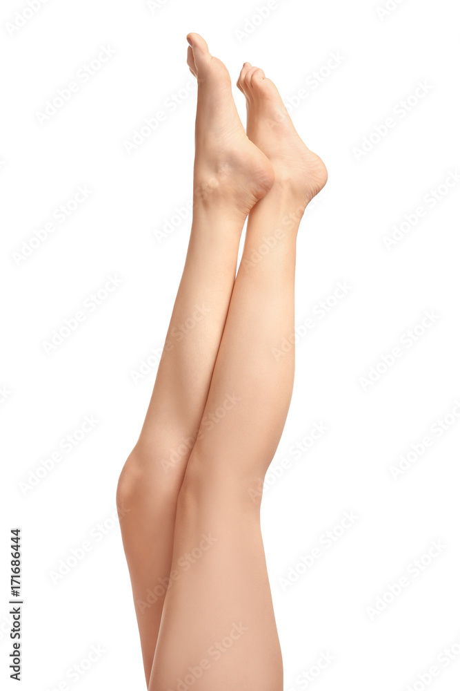 Legs of beautiful woman, isolated on white Legs of beautiful woman, isolated on white