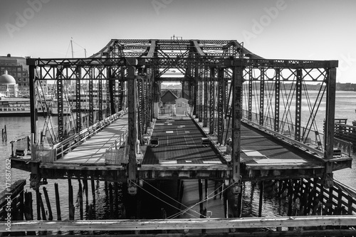 Closed footbridge in Boston photo