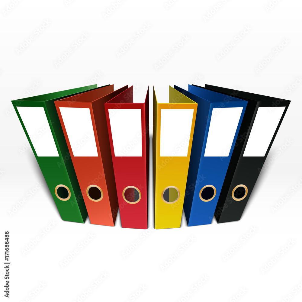 Colorful box file folder isolated on white background Colorful box file folder isolated on white background