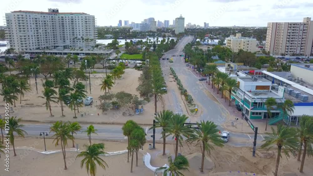 Aerial establishing shot Fort Lauderdale Beach after Hurricane Irma 2017 Aerial establishing shot Fort Lauderdale Beach after Hurricane Irma 2017