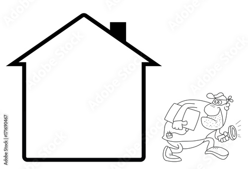 Representation of home security isolated on white background