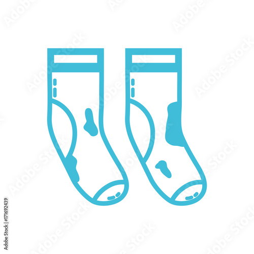 line dirty socks style design icon vector illustration