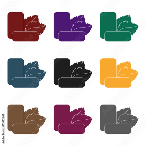 Mint chewing gum icon in black style isolated on white background. Dental care symbol stock vector illustration.