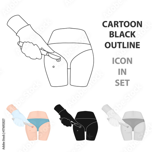 Dissection of a boil on the buttock of a man. Surgery single icon in cartoon style vector symbol stock illustration web.