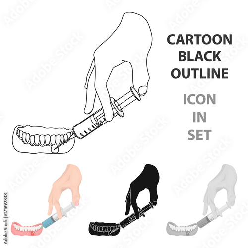 An anesthetic injection in the gum. Stomatology single icon in cartoon style vector symbol stock illustration web.