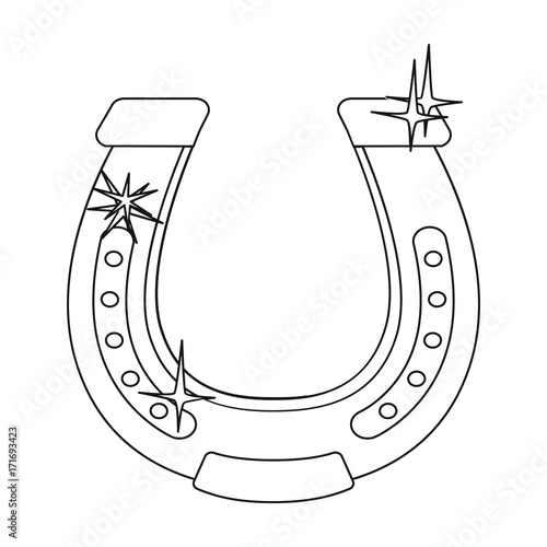 Horseshoe single icon in outline style.Horseshoe vector symbol stock illustration web.