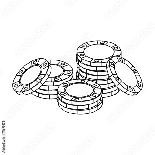Chip, single icon in outline style.Chip, vector symbol stock illustration web.