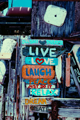Inspirational Sign on a Small Surf Shack photo