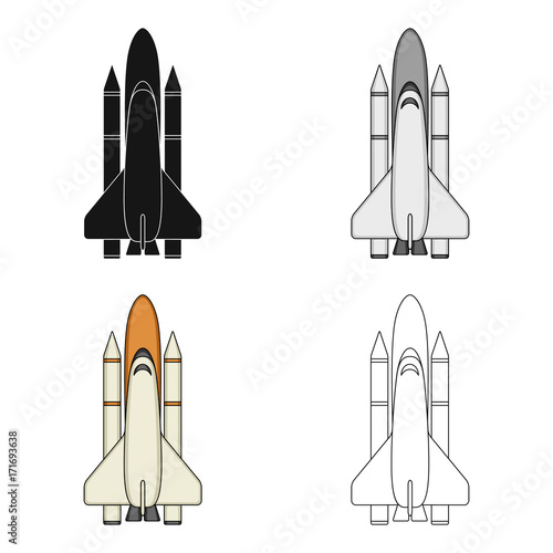 Delivery of the space shuttle.Space technology single icon in cartoon style vector symbol stock illustration web.