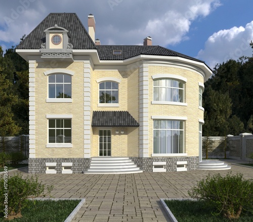 House Photo Realistic Render 3D Illustration © vik173