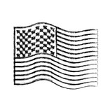 flag united states of america wave monochrome blurred silhouette on white background vector illustration