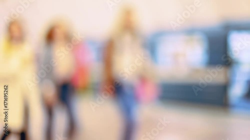 Wallpaper Mural Motion blurred of peoples walking on the subway platform with moving underground train Torontodigital.ca
