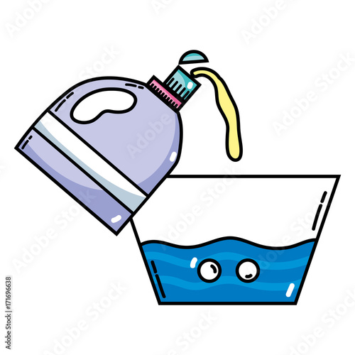 water pail design with softener bottle plashing vector illustration
