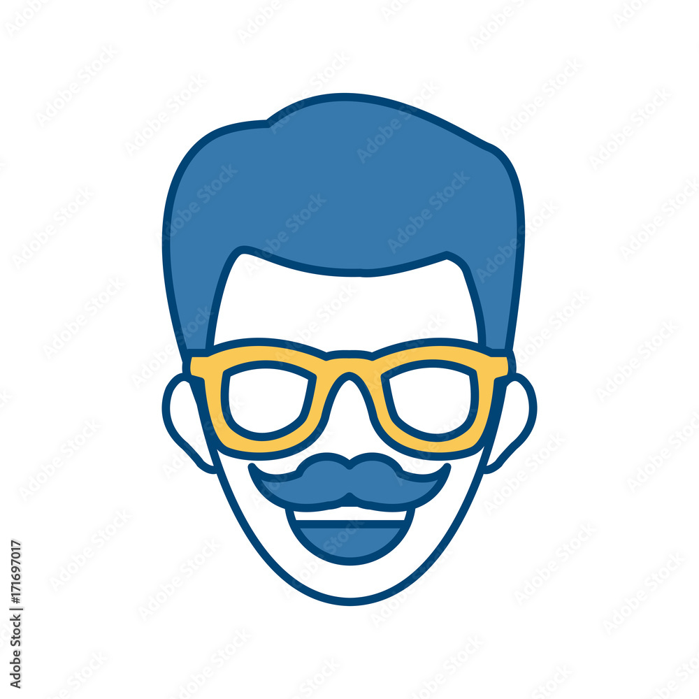 Man smiling cartoon icon vector illustration graphic design