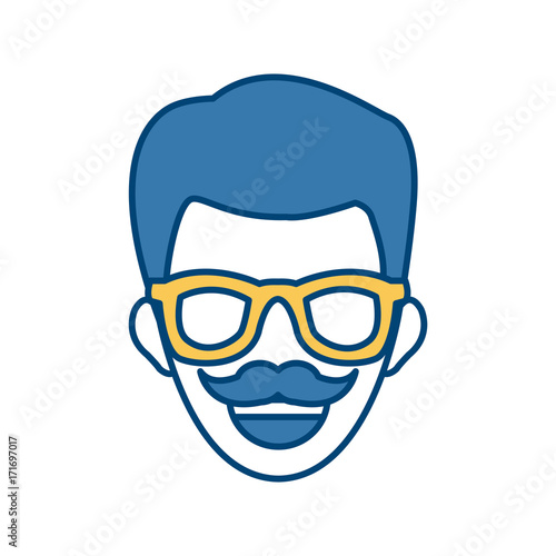 Man smiling cartoon icon vector illustration graphic design