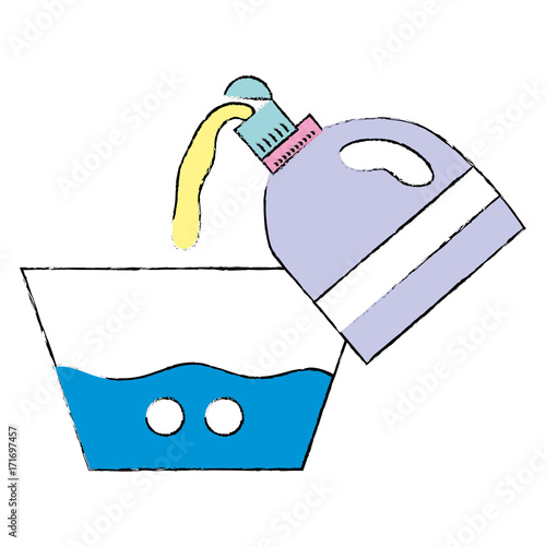 water pail design with softener bottle plashing vector illustration