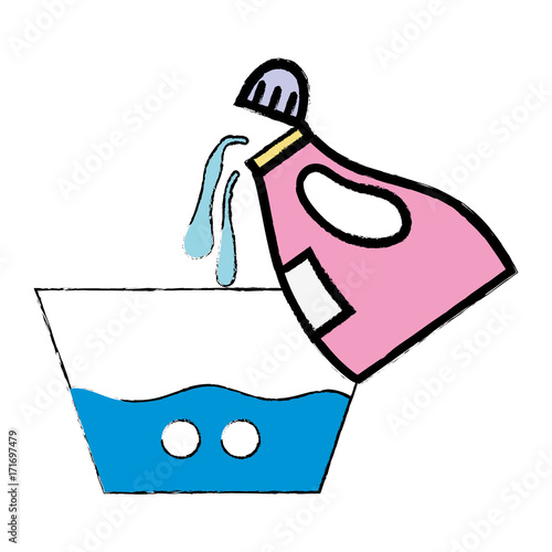 water pail design with softener bottle plashing vector illustration