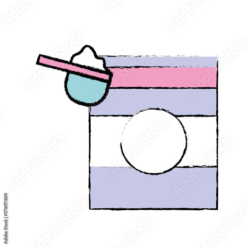 nice detergent in box to clean clothes vector illustration