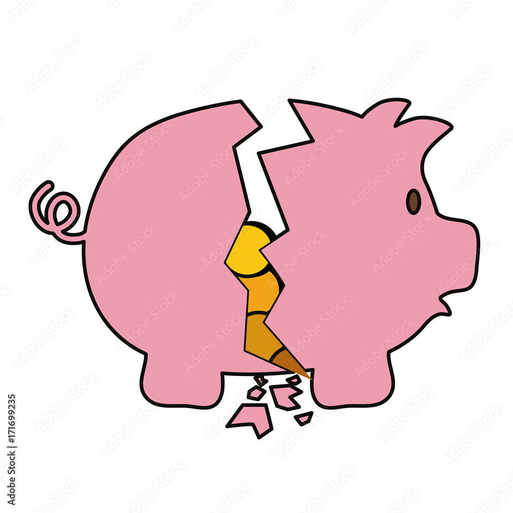 Obraz premium piggy bank icon over white background colorful design vector illustration