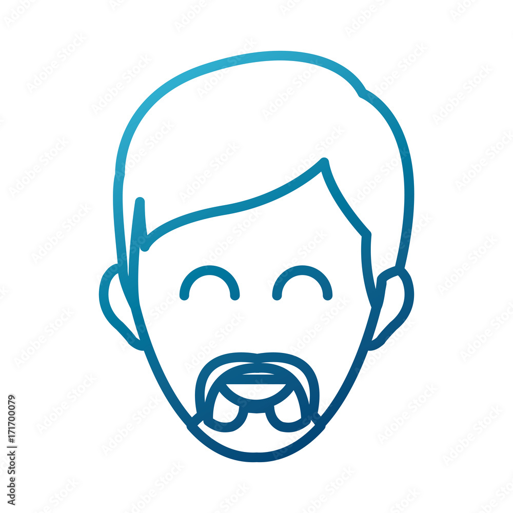 Man smiling cartoon icon vector illustration graphic design