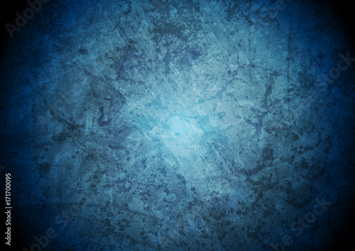 Grunge blue abstract vector wall texture