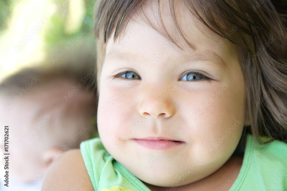 Little girl with green eyes. smiling happy toddler. Child portrait. Little girl with green eyes. smiling happy toddler. Child portrait.