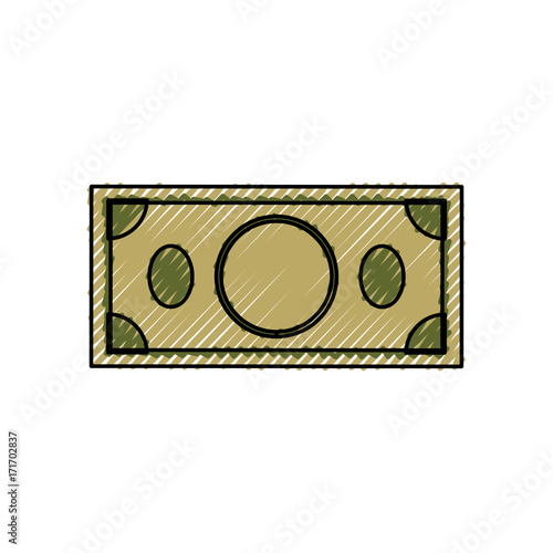 money bill icon over white background vector illustration