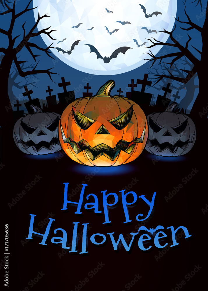 Jack on the dark grave forest illustration for halloween Jack on the dark grave forest illustration for halloween