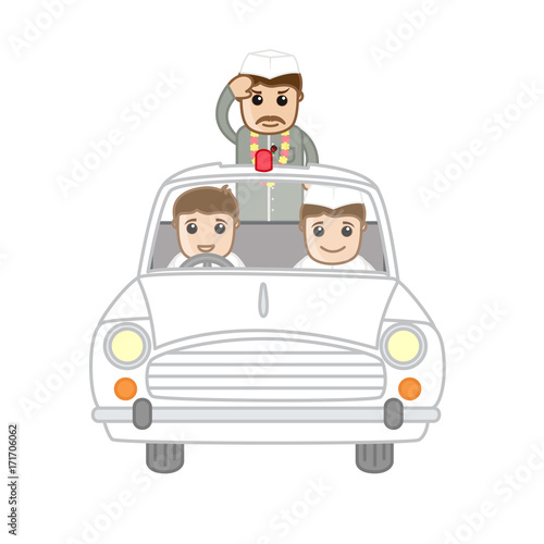 Corrupt Politician Leader Traveling for Election Vote