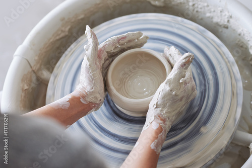 making clay jug Fototapeta