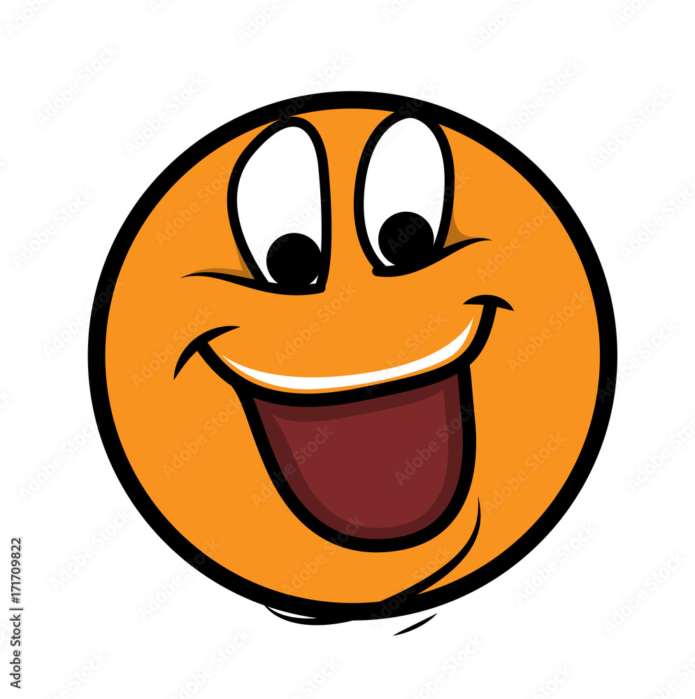 Laughing Cartoon Smiley Face Stock Vector | Adobe Stock