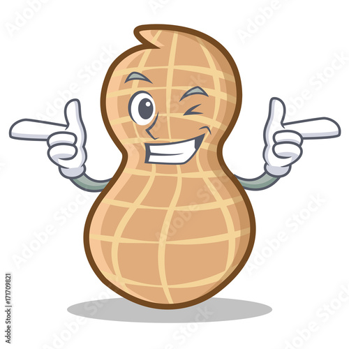 Wink peanut character cartoon style