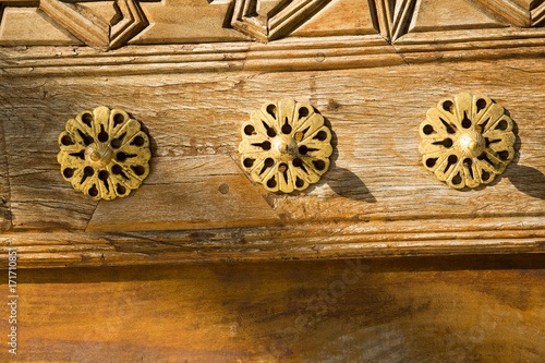 Old Wooden and Gold Door Detail