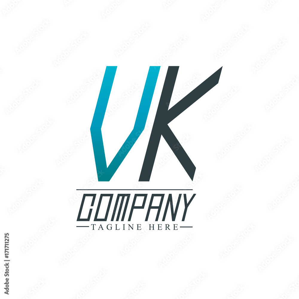 Initial Letter VK Design Logo Template Initial Letter VK Design Logo Template