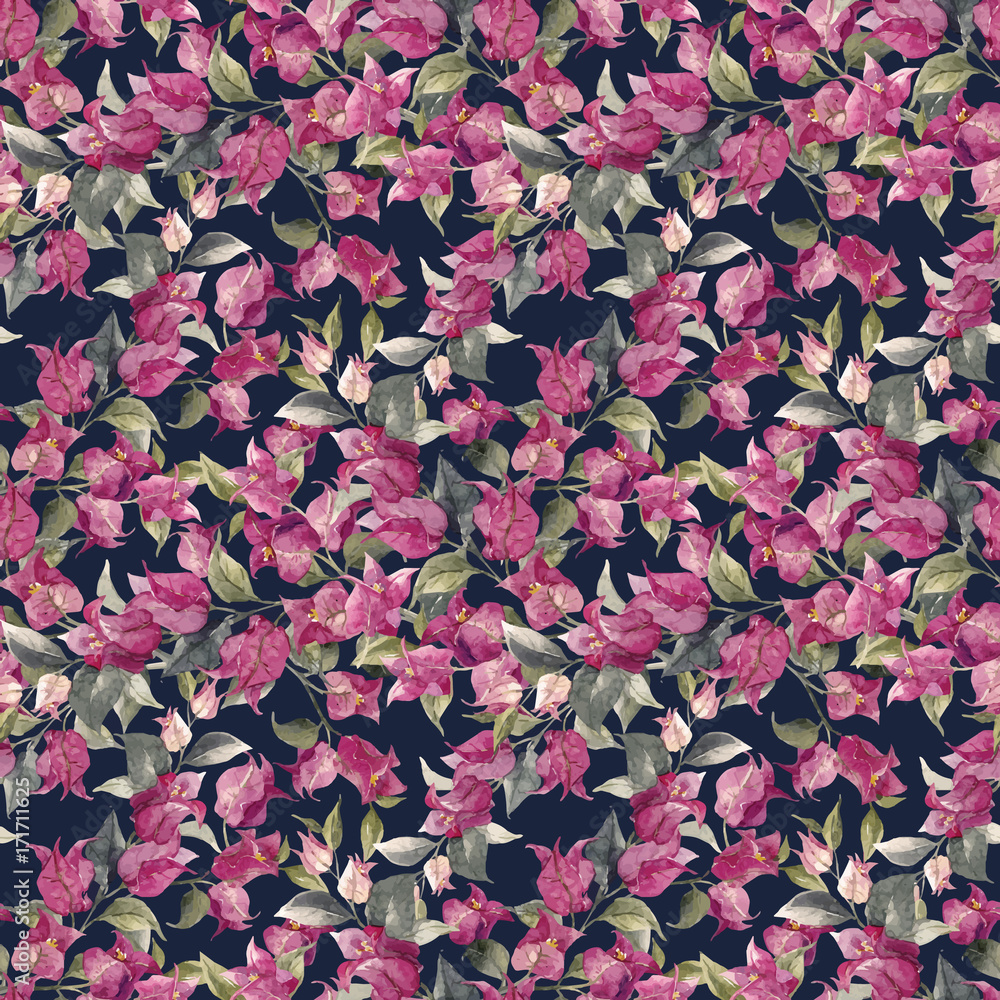 Obraz premium Watercolor floral vector pattern