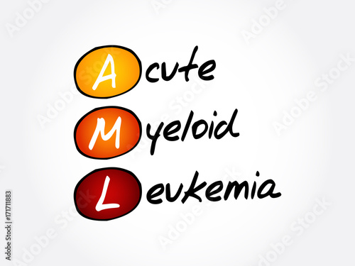 AML - Acute Myeloid Leukemia, acronym health concept background