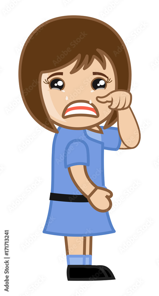 Small Cartoon Girl Crying clip-art vector illustration Small Cartoon Girl Crying clip-art vector illustration