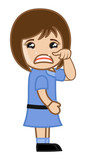 Small Cartoon Girl Crying clip-art vector illustration