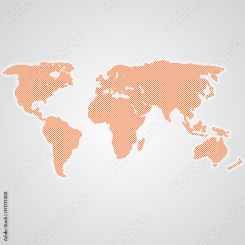 Dotted World Map Isolated On A Background. Vector Illustration. Template For Website  Design  Cover  Annual Reports  Infographics