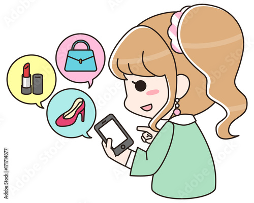 フリマ オークション アプリ スマートフォン 楽しむ女性 副業 小遣い稼ぎ