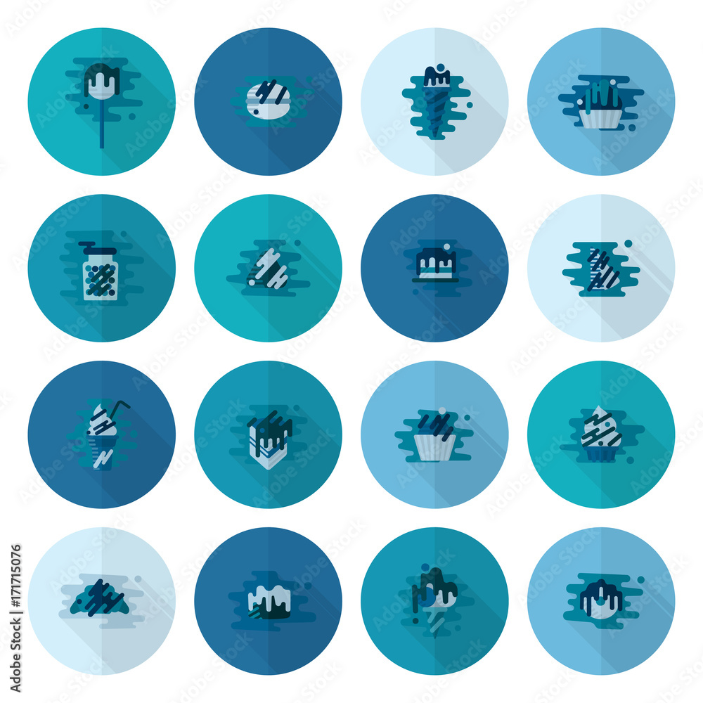 Dessert Icon Set in Modern Flat Design Style Dessert Icon Set in Modern Flat Design Style