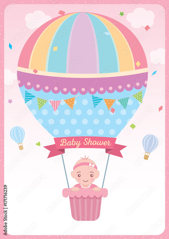 Hot air balloon sales baby shower girl