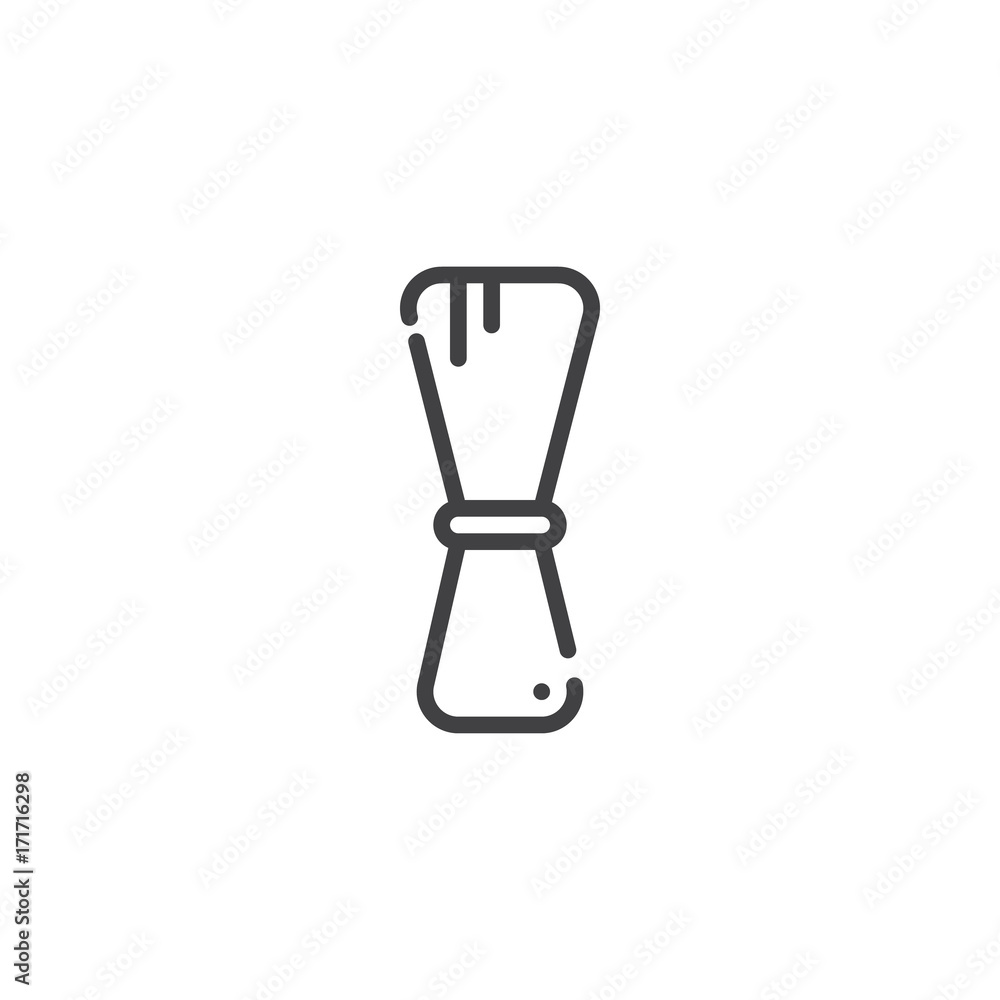 Shaving brush line icon, outline vector sign, linear style pictogram isolated on white. Symbol, logo illustration. Editable stroke Shaving brush line icon, outline vector sign, linear style pictogram isolated on white. Symbol, logo illustration. Editable stroke