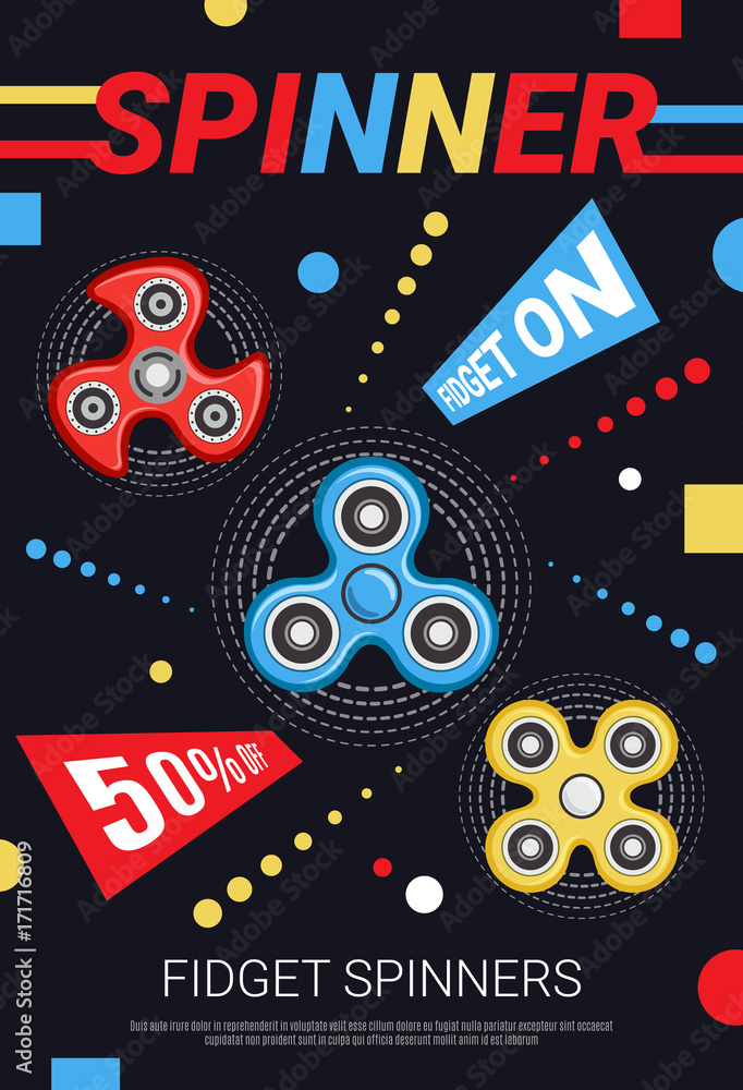 Fidget Spinners Sale Advertisement Poster Fidget Spinners Sale Advertisement Poster